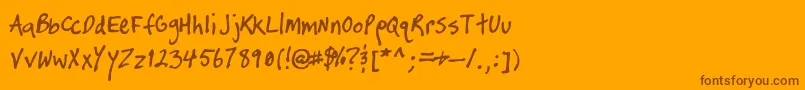 Шрифт TimtasticHand – коричневые шрифты на оранжевом фоне