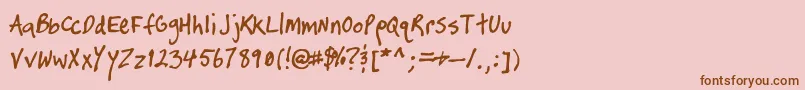 TimtasticHand Font – Brown Fonts on Pink Background