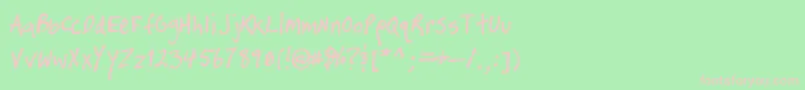TimtasticHand Font – Pink Fonts on Green Background