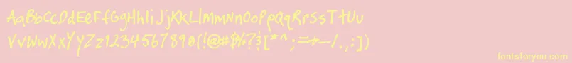TimtasticHand-Schriftart – Gelbe Schriften auf rosa Hintergrund