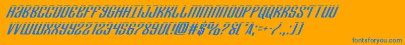 フォントDepartmenthlaserital – オレンジの背景に青い文字