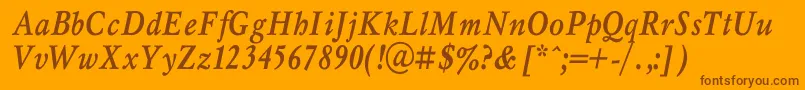 MyslnarrowcBolditalic Font – Brown Fonts on Orange Background
