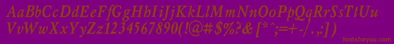 MyslnarrowcBolditalic Font – Brown Fonts on Purple Background