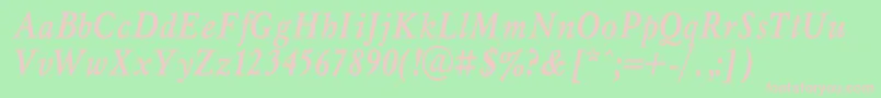 MyslnarrowcBolditalic Font – Pink Fonts on Green Background