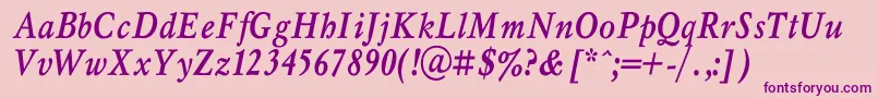 MyslnarrowcBolditalic Font – Purple Fonts on Pink Background