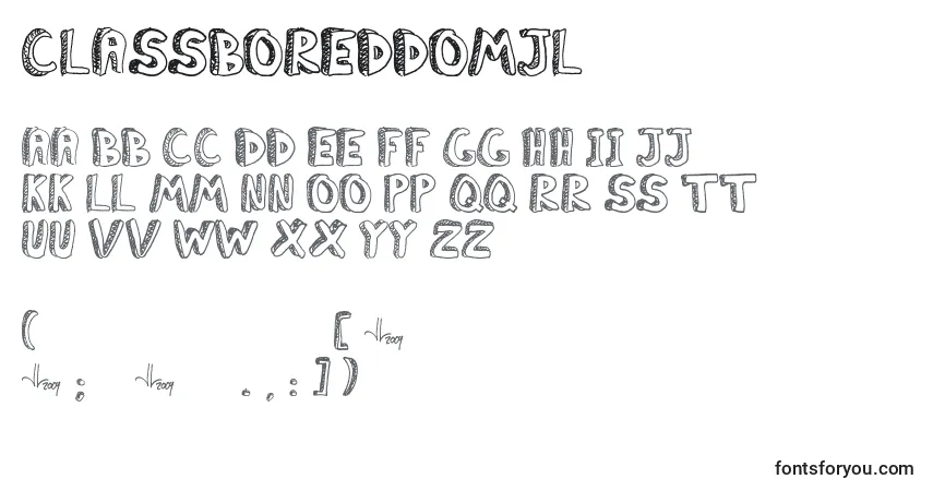 Шрифт ClassboreddomJl – алфавит, цифры, специальные символы
