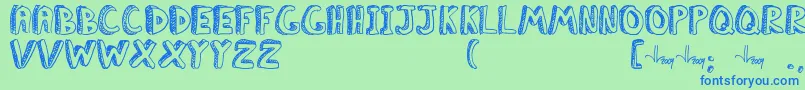 ClassboreddomJl Font – Blue Fonts on Green Background