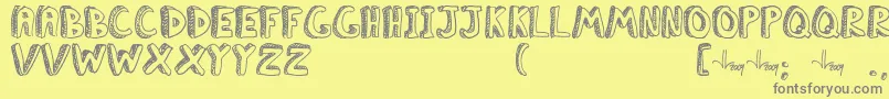 ClassboreddomJl Font – Gray Fonts on Yellow Background