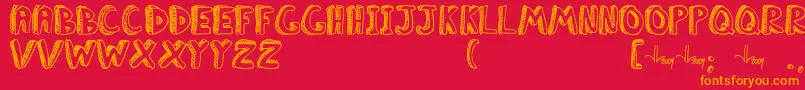 ClassboreddomJl Font – Orange Fonts on Red Background