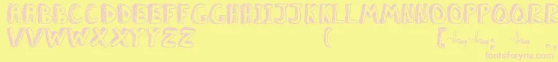 ClassboreddomJl Font – Pink Fonts on Yellow Background