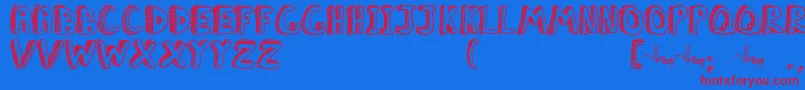 ClassboreddomJl Font – Red Fonts on Blue Background