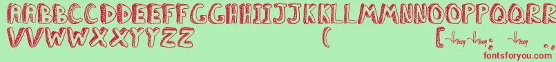 ClassboreddomJl Font – Red Fonts on Green Background