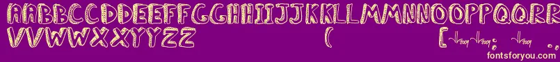 ClassboreddomJl Font – Yellow Fonts on Purple Background