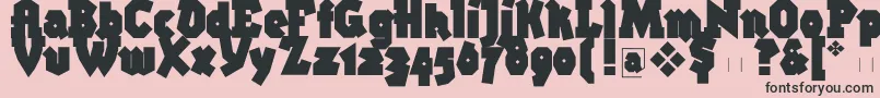 フォントBigbroken – ピンクの背景に黒い文字
