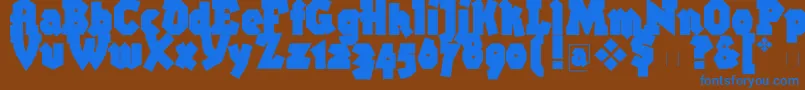 Bigbroken Font – Blue Fonts on Brown Background