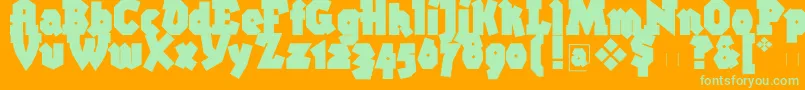 Bigbroken Font – Green Fonts on Orange Background