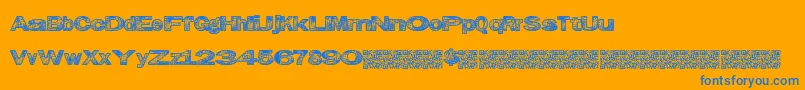 Grungekids-Schriftart – Blaue Schriften auf orangefarbenem Hintergrund