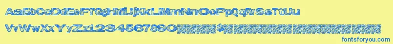 Grungekids Font – Blue Fonts on Yellow Background