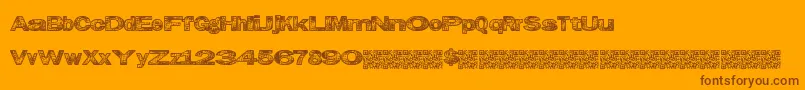 Grungekids-Schriftart – Braune Schriften auf orangefarbenem Hintergrund