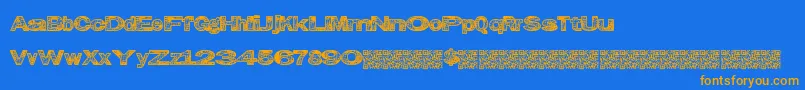 Grungekids Font – Orange Fonts on Blue Background