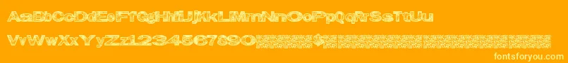 Grungekids Font – Yellow Fonts on Orange Background