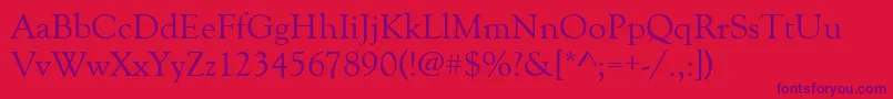 GoudyOldStyle Font – Purple Fonts on Red Background