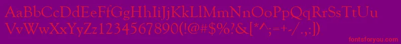 GoudyOldStyle Font – Red Fonts on Purple Background
