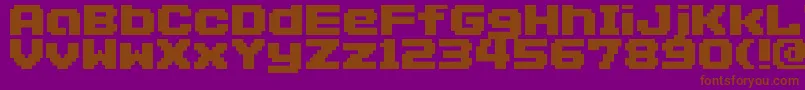 Addlgbitmap09-fontti – ruskeat fontit violetilla taustalla