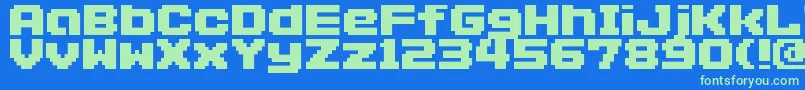 Fonte Addlgbitmap09 – fontes verdes em um fundo azul