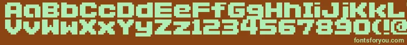 フォントAddlgbitmap09 – 緑色の文字が茶色の背景にあります。