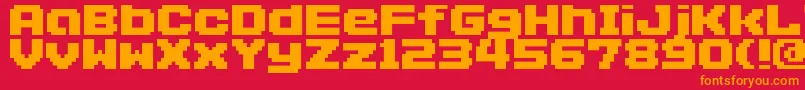 フォントAddlgbitmap09 – 赤い背景にオレンジの文字