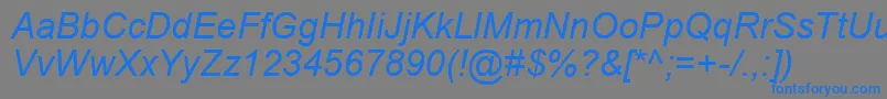 ArialKoi8Italic Font – Blue Fonts on Gray Background