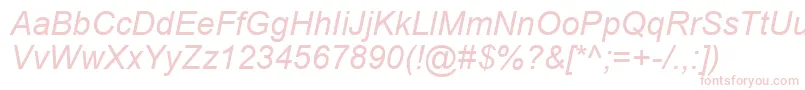 ArialKoi8Italic Font – Pink Fonts on White Background