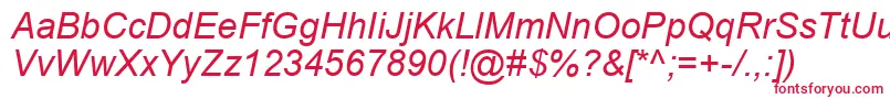 ArialKoi8Italic Font – Red Fonts on White Background