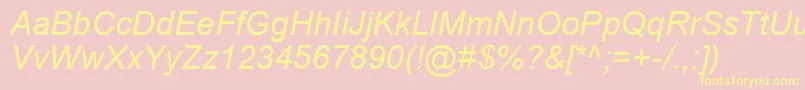 ArialKoi8Italic Font – Yellow Fonts on Pink Background