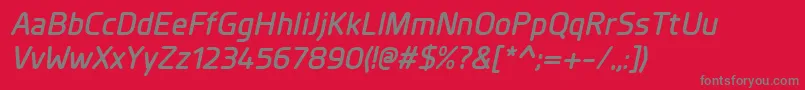 PlanerDemibolditalic Font – Gray Fonts on Red Background