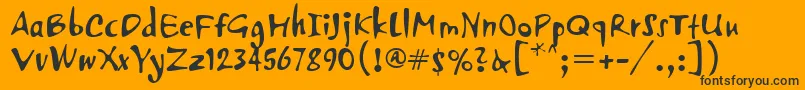 PfvertigoUnicode Font – Black Fonts on Orange Background