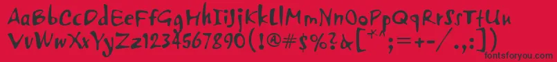 PfvertigoUnicode Font – Black Fonts on Red Background