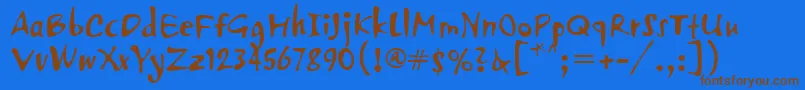 PfvertigoUnicode Font – Brown Fonts on Blue Background