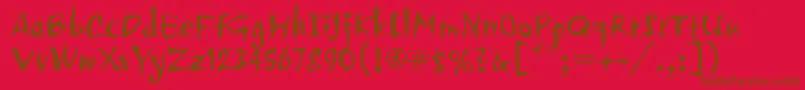 PfvertigoUnicode Font – Brown Fonts on Red Background
