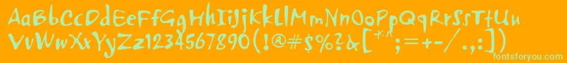 PfvertigoUnicode Font – Green Fonts on Orange Background