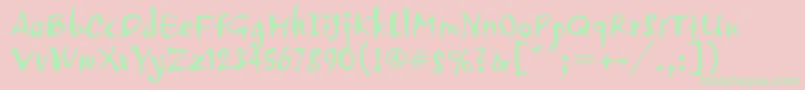 PfvertigoUnicode Font – Green Fonts on Pink Background