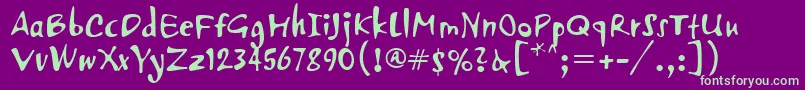 PfvertigoUnicode Font – Green Fonts on Purple Background