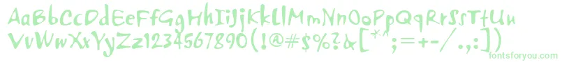 PfvertigoUnicode Font – Green Fonts on White Background
