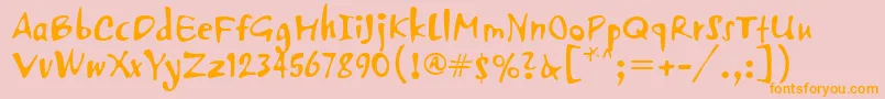PfvertigoUnicode Font – Orange Fonts on Pink Background