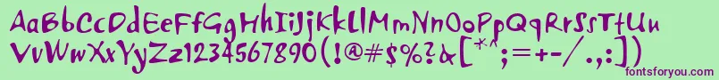 PfvertigoUnicode Font – Purple Fonts on Green Background