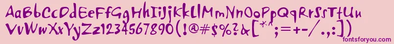 PfvertigoUnicode Font – Purple Fonts on Pink Background
