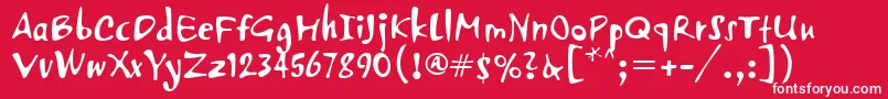 PfvertigoUnicode Font – White Fonts on Red Background