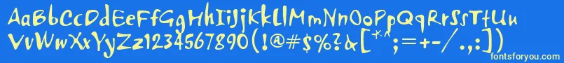 PfvertigoUnicode Font – Yellow Fonts on Blue Background