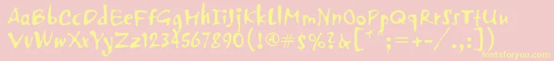 PfvertigoUnicode Font – Yellow Fonts on Pink Background